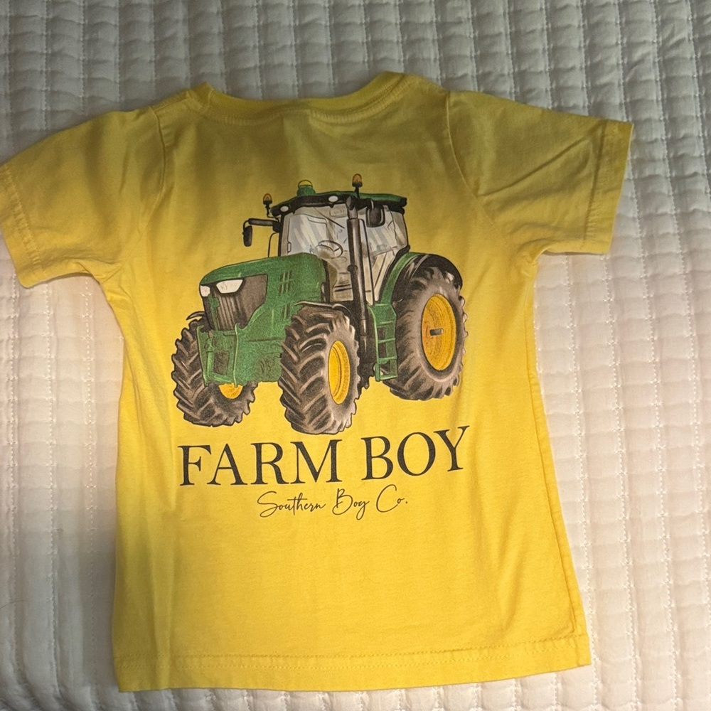 Southern Boy Co. Farm Boy Yellow Kids T-Shirt sz 2